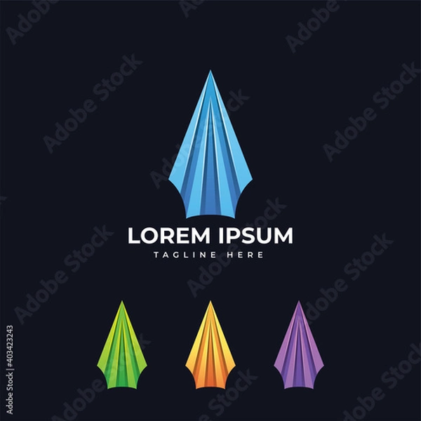 Obraz Abstract arrow colorful logo design vector
