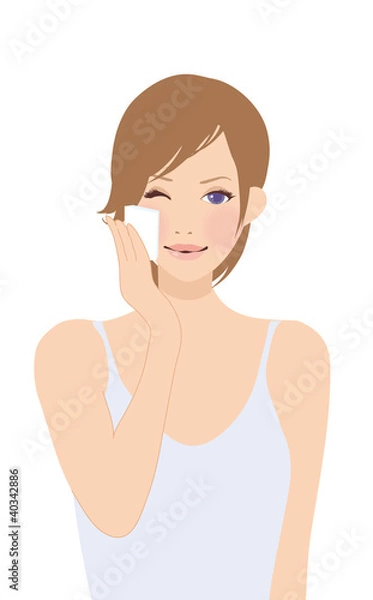 Fototapeta スキンケアをする女性