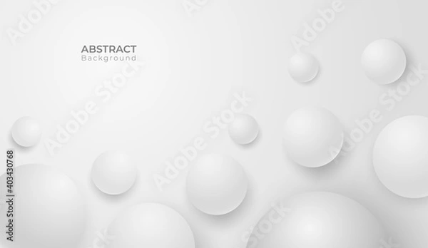 Fototapeta Abstract 3d modern round circle background. white and grey geometric banner. vector art illustration