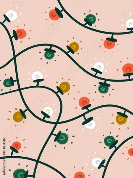 Fototapeta pattern with garland