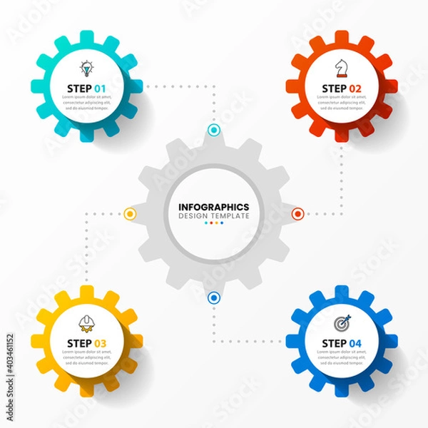 Fototapeta Infographic design template. Creative concept with 4 steps.