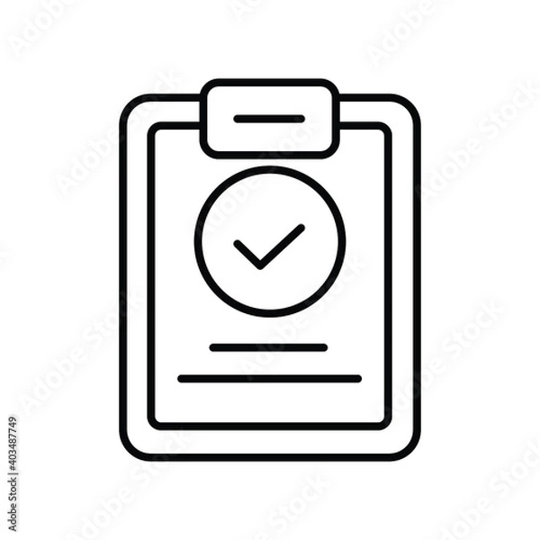 Fototapeta Business Target achieved clipboard line icon