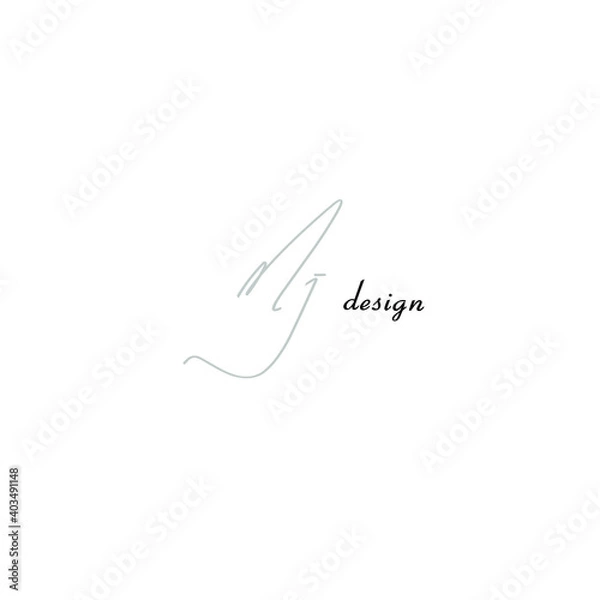 Fototapeta mj handwritten logo for identity