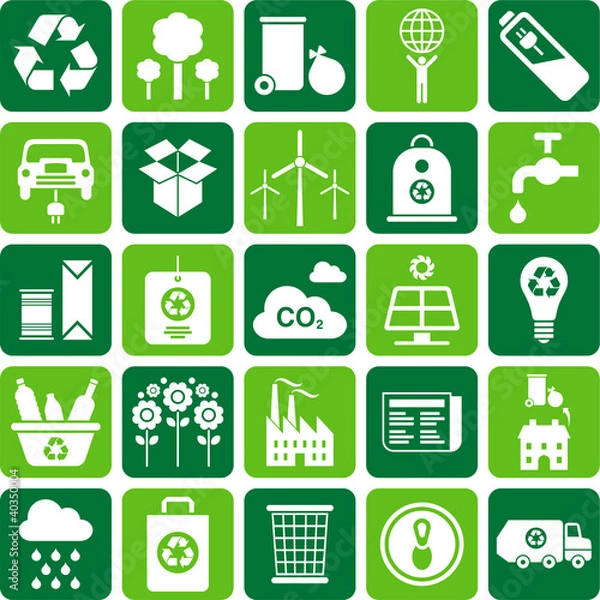 Obraz green environment and recycle icons