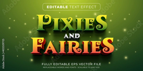 Fototapeta Editable text effect in fairy tales story style