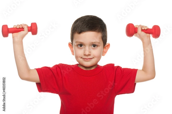 Fototapeta Exercises with dumbbells