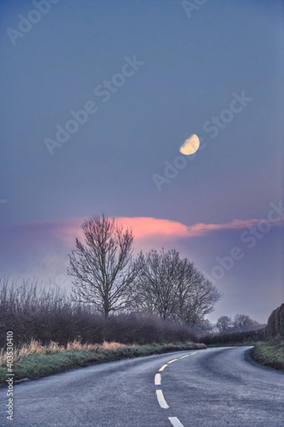 Obraz sunset on the road