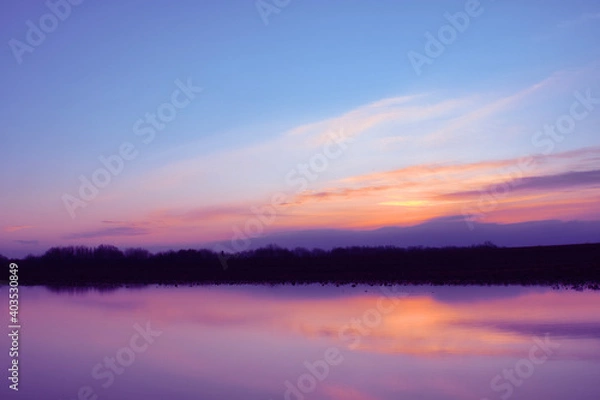 Obraz sunset over the river