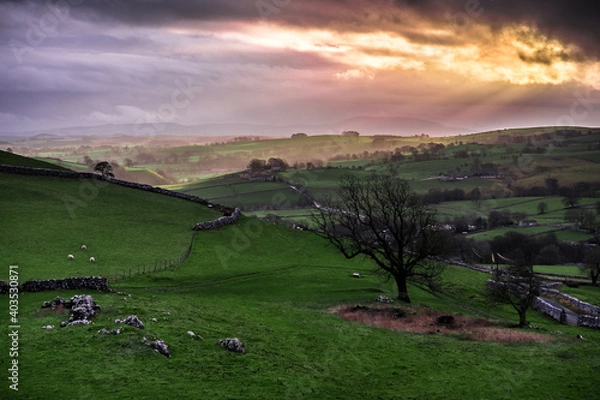 Obraz sunset in the mountains