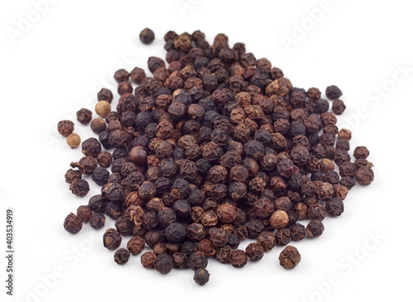Obraz Black pepper on a white background