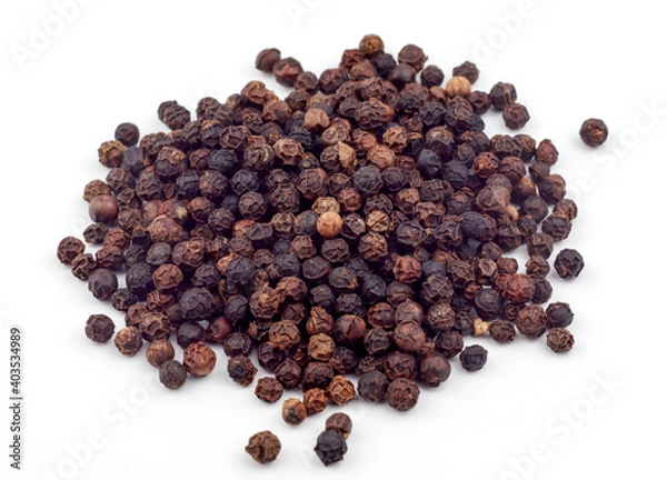 Obraz Black pepper on a white background