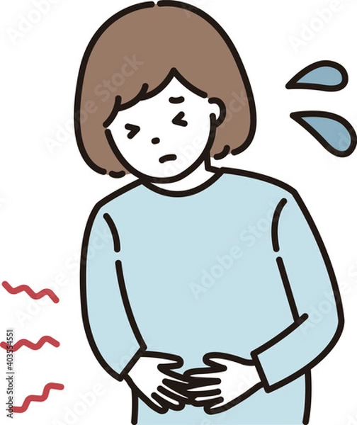Obraz 腹痛 女性 イラスト