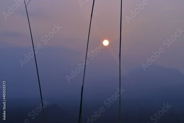 Obraz sunset over the mountains