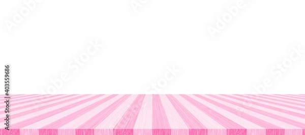 Fototapeta Empty wooden pink table  isolated on white background, used for display your products.