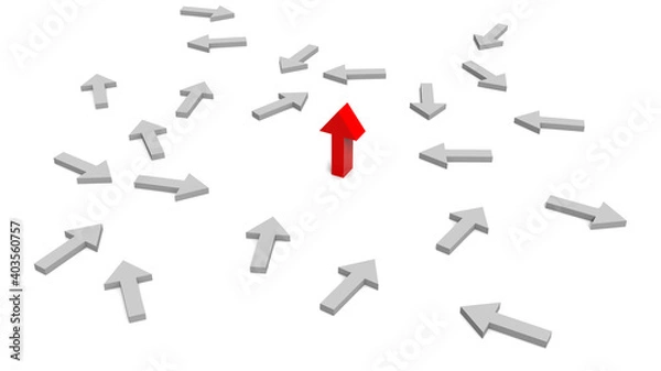 Fototapeta 3D rendering - arrow pointing up