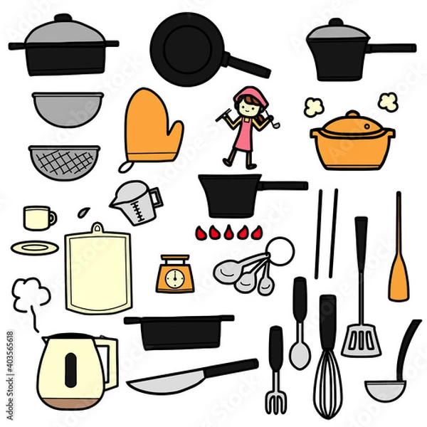 Obraz 調理器具セットカラー