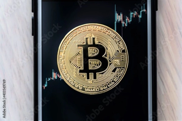 Fototapeta ビットコイン　暗号通貨　仮想通貨　パソコン