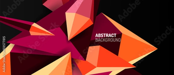 Obraz 3d low poly abstract shape background vector illustration