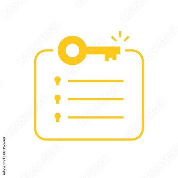 Obraz minimal key takeaway yellow checklist