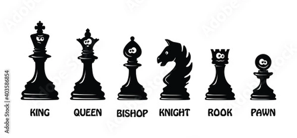 Obraz Black chess with funny emoticons.