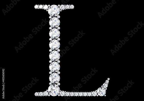 Fototapeta diamond letters with gemstones (high resolution 3D image)