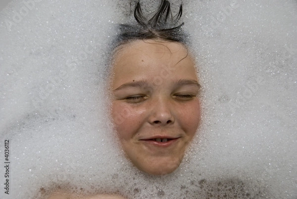 Fototapeta Young boy in bath