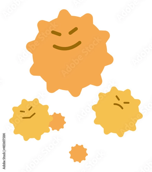 Fototapeta 花粉の表情付きベクターイラスト