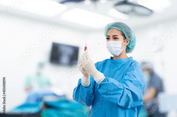 Obraz anesthesia team in operation room