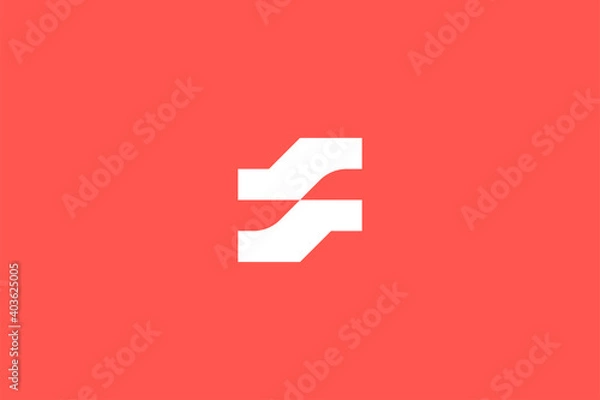 Fototapeta Minimal Modern Abstract Letter S Dark Background Logo Template