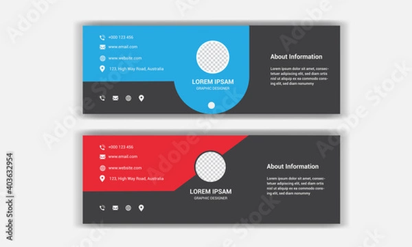 Fototapeta Email signature template design set.