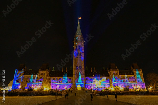 Obraz christmas tree in the city