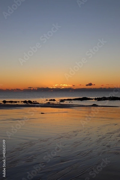 Obraz sunset on the beach, benbecula, outer hebrides, scotland