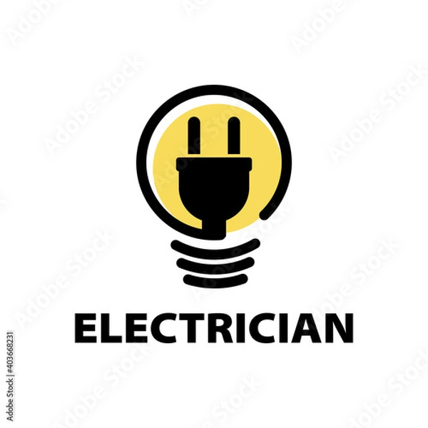 Fototapeta Vector logo of electrician and electronics repair