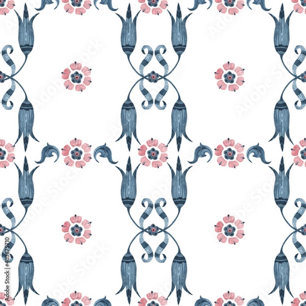 Obraz watercolor pattern with flowers