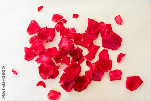 Fototapeta dark red roses on table