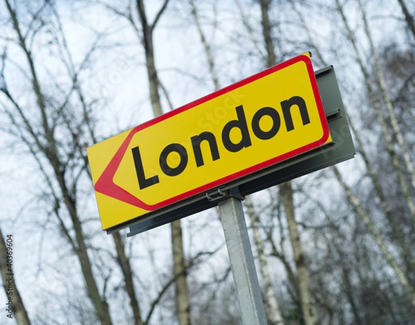 Fototapeta London Road Sign