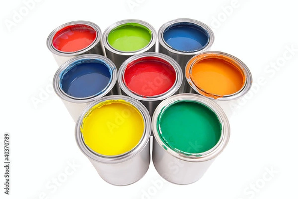 Fototapeta Verschiedene Farbeimer