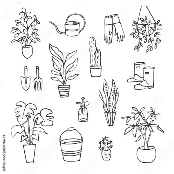 Fototapeta ガーデニングの道具コレクション