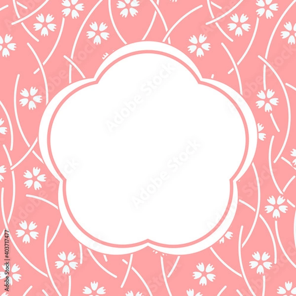 Fototapeta A Japanese Sakura Style Background, Template, Oriental Cherry Flowers