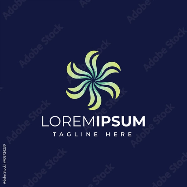 Obraz Natural leaf flower logo design vector template