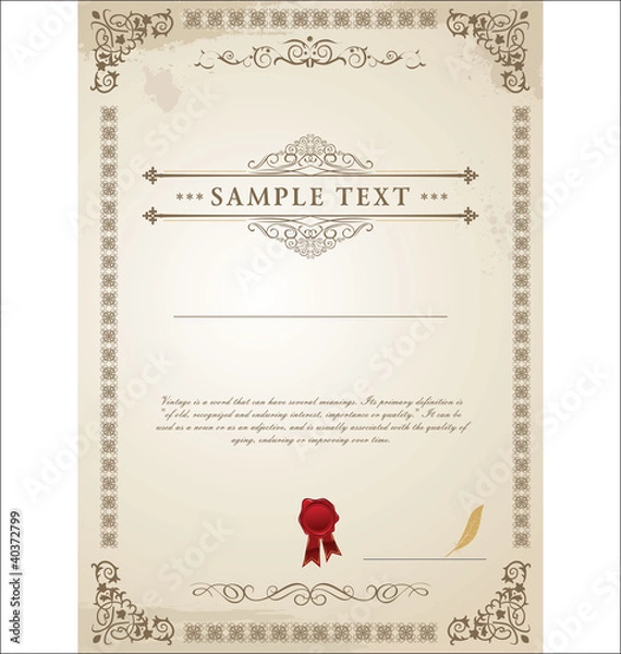 Fototapeta Certificate template