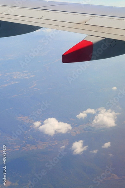 Fototapeta view from airplane window