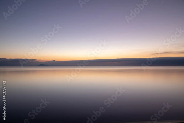Fototapeta 風景素材　冬の琵琶湖の夜明け