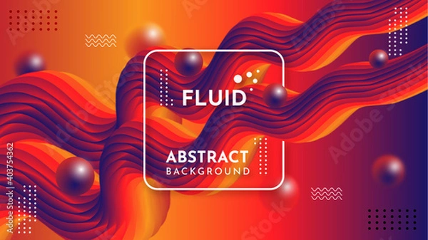 Obraz Abstract fluid background with 3d flow lines.