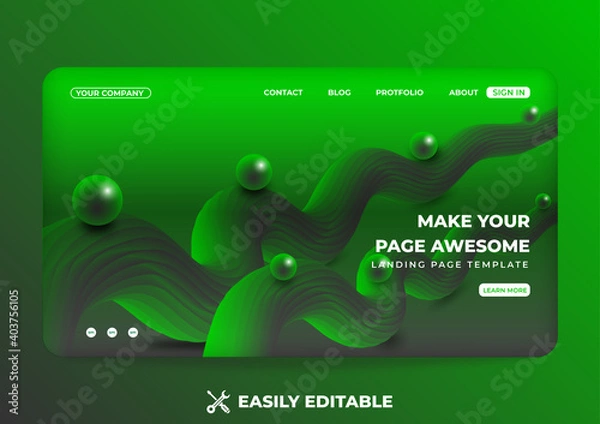 Obraz Modern fluid landing page design. web design template