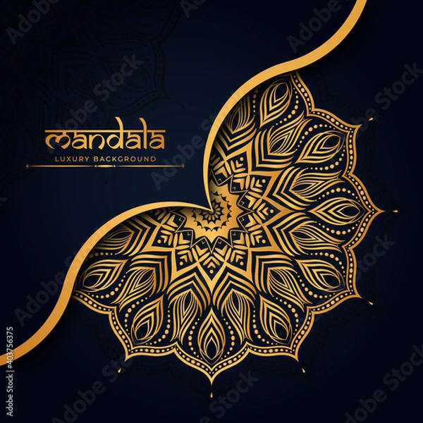 Obraz Luxury mandala background with golden arabesque pattern. decorative mandala for print, poster, cover.