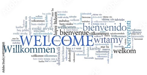 Obraz Welcome many languages