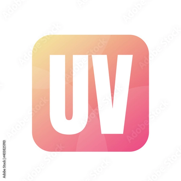 Fototapeta UV Letter Logo Design With Simple style