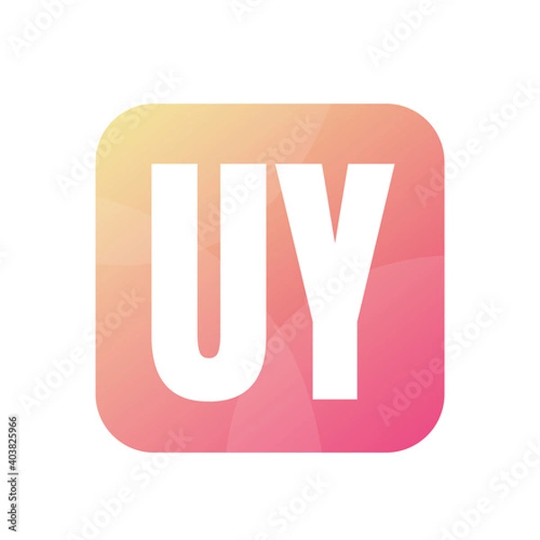Fototapeta UY Letter Logo Design With Simple style