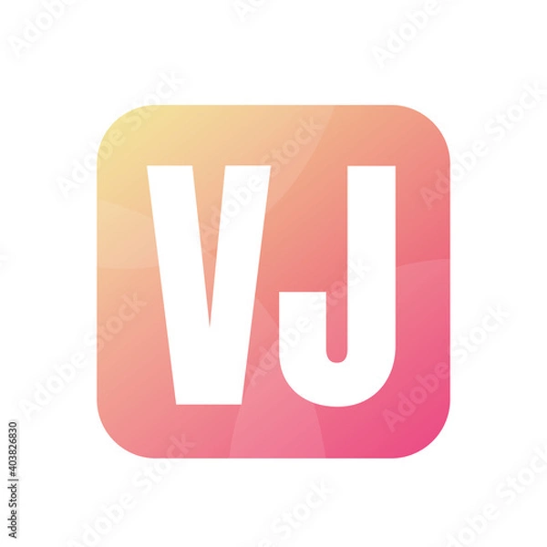 Fototapeta VJ Letter Logo Design With Simple style
